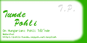 tunde pohli business card